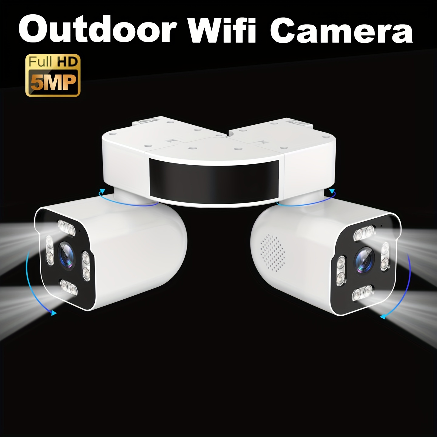 

5mp Double 355° Ptz Ip - Wireless 10x , , , Detection Alarm, And , 2.4g