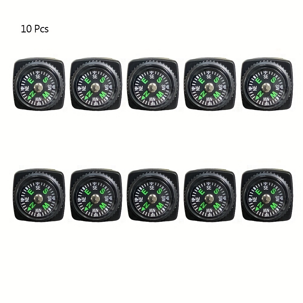 10/20pcs Mini Wristband Compass Portable Detachable Pocket Camping Hiking Travel Navigation Tool, Without Battery