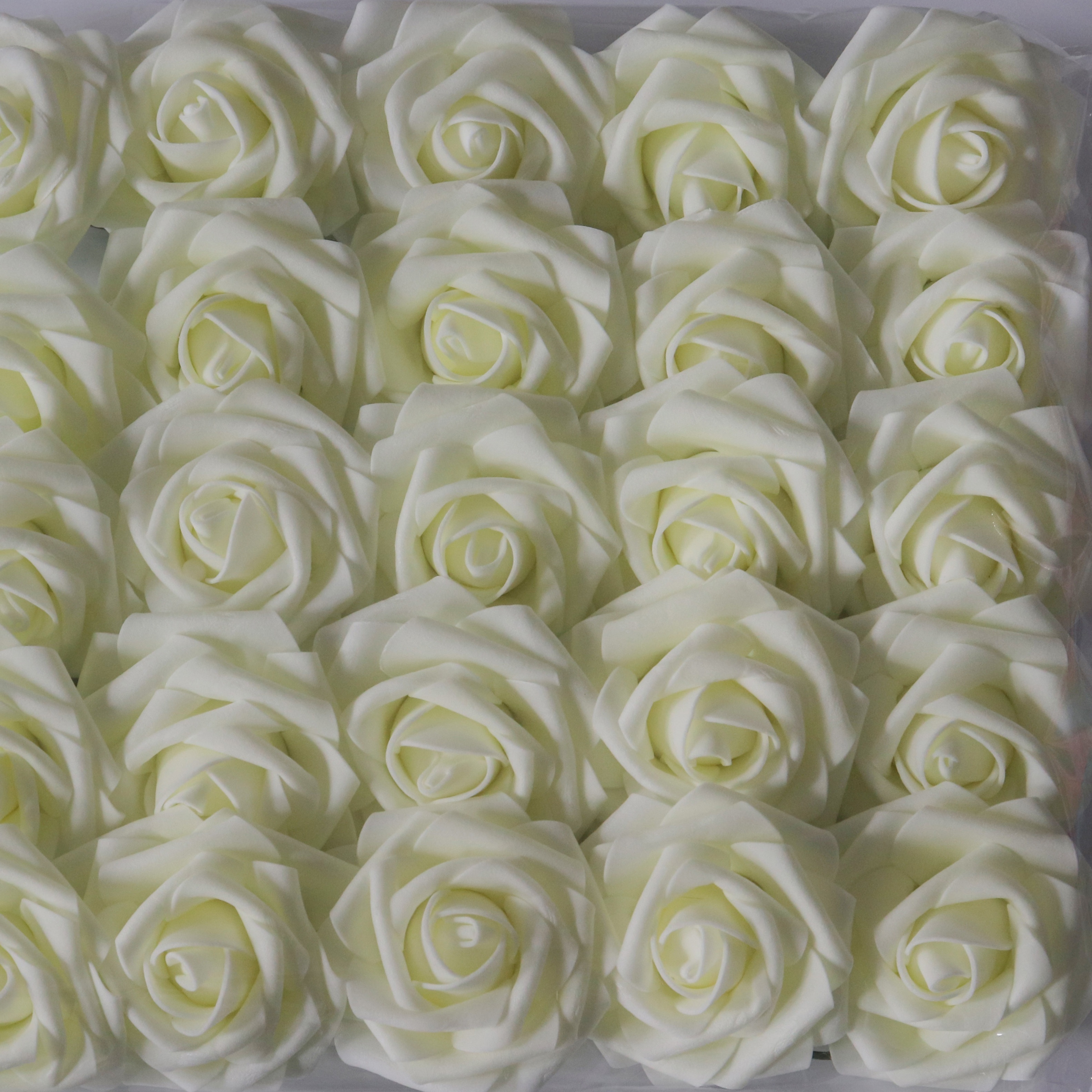 

25pcs Elegant Ivory Artificial Roses With Real - Soft , Flexible Stems For Wedding Bouquets, Party Centerpieces & Birthday Gifts