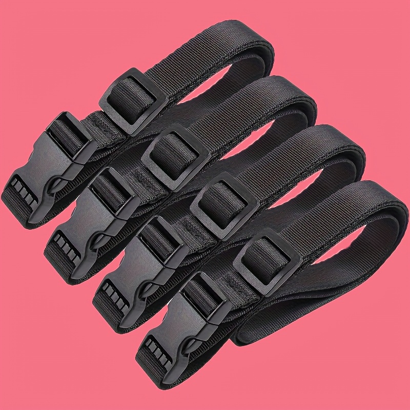 

4pcs Nylon Straps, Adjustable Non Rope, Multi- Fixed Straps With Safety Buckles, Used For Travel And Cargo Fixation