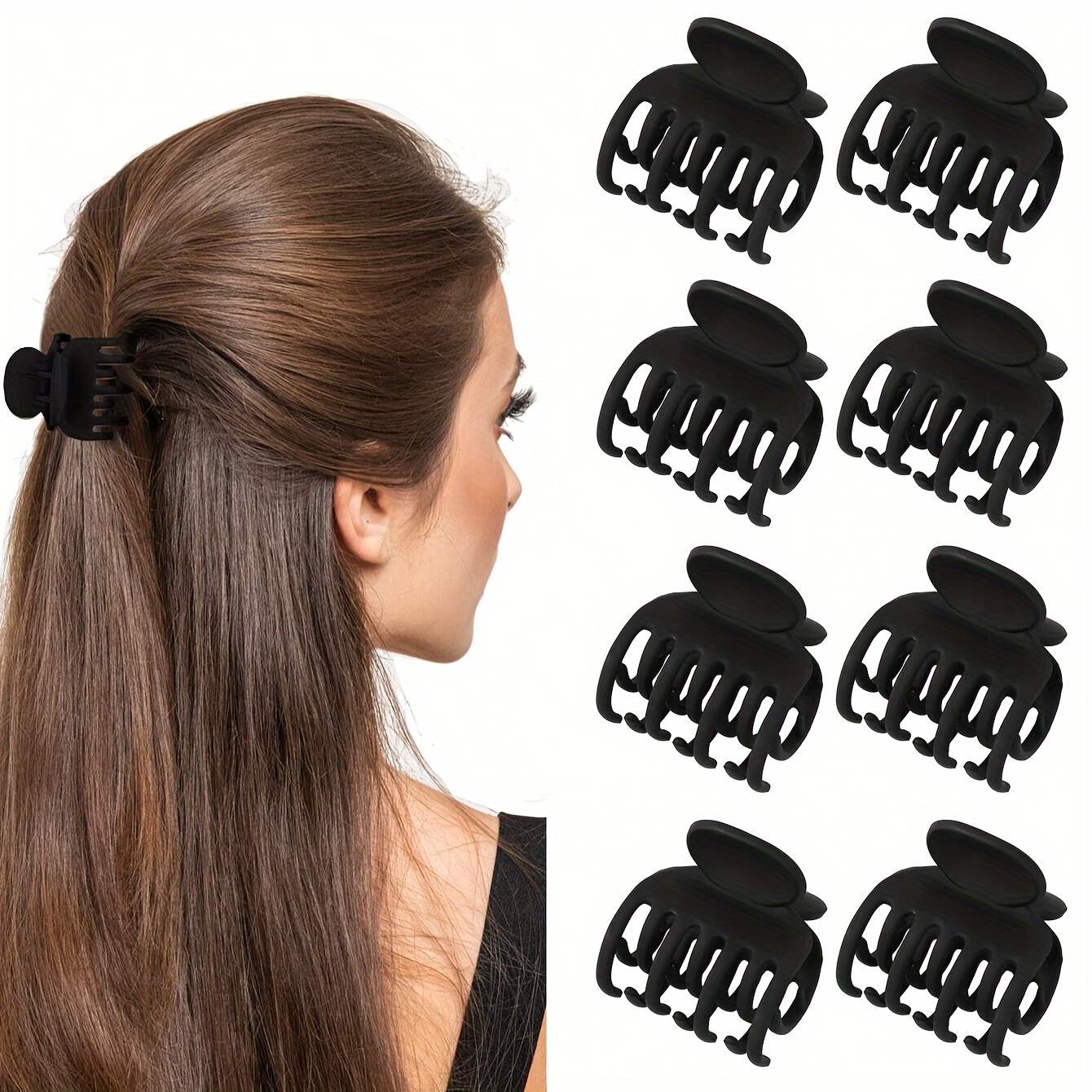 E-shop 8er-Pack beliebte kleine Haarspangen 4 cm, hochwertige kleine Haarspangen, vielseitige Haar-Accessoires, Damen-Haarspangen, Pony- und