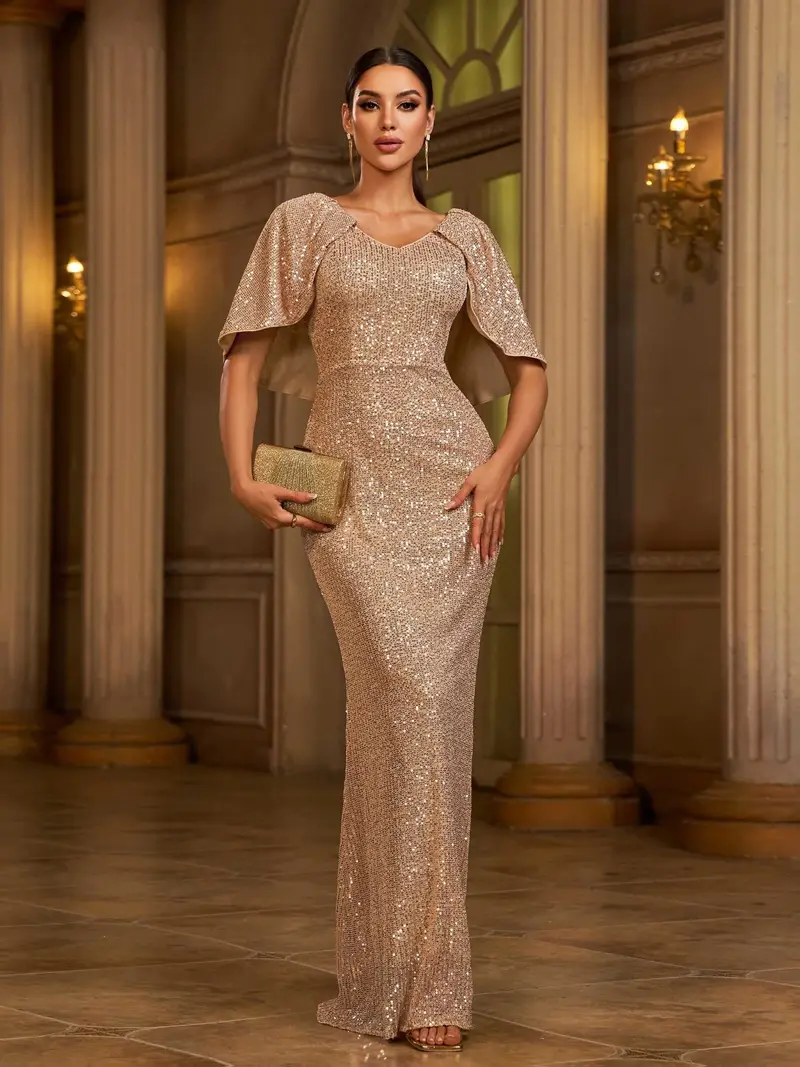 gold bodycon dress with sleeves Final Sale Plus Size One Bell Sleeve BodyCon Dress in Black and Gold Print