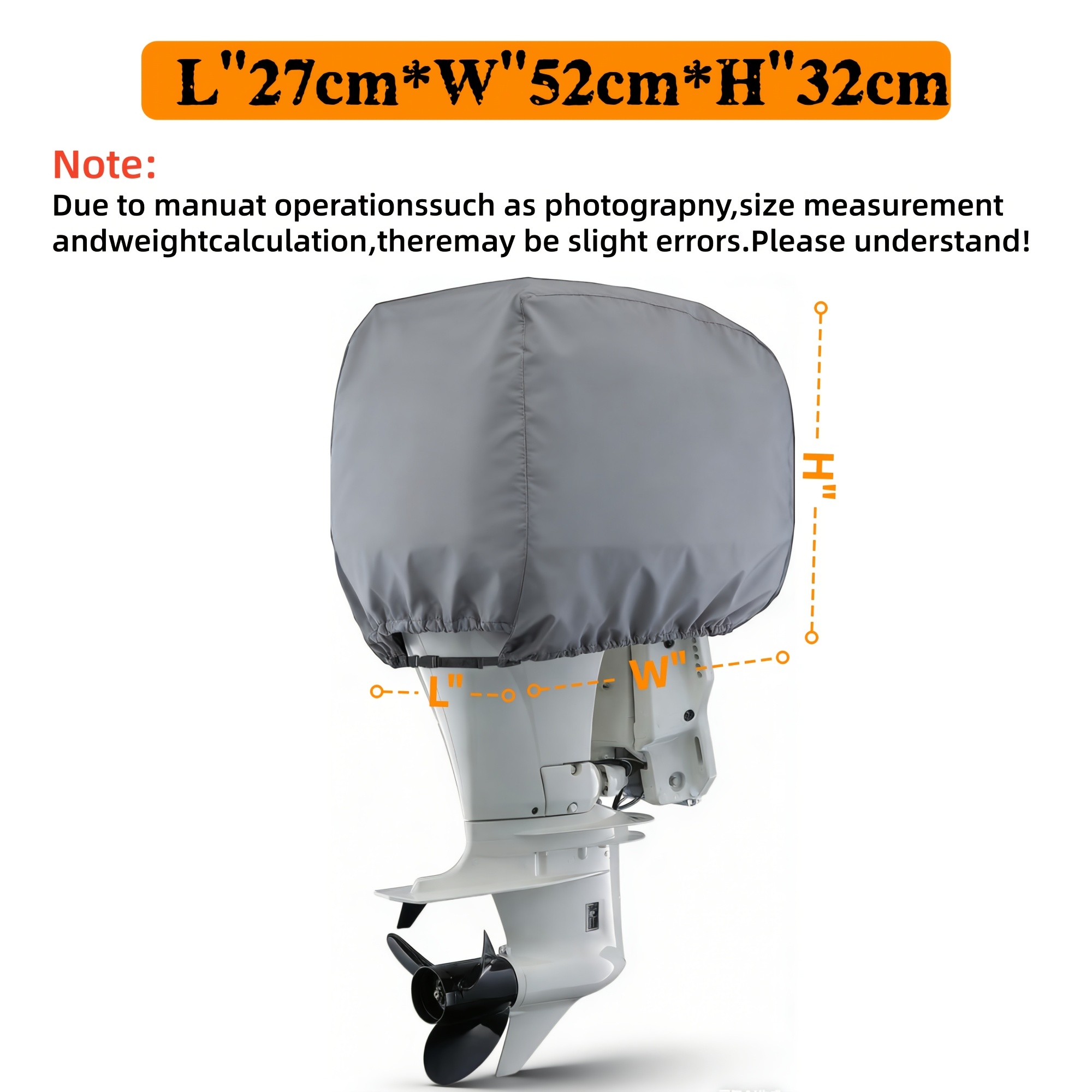 TEMU Housse de moteur marine, Housse universelle pour moteurs de 6 à 250 ch, Fabriquée en tissu Oxford 420D robuste, Offre une protection tous temps,