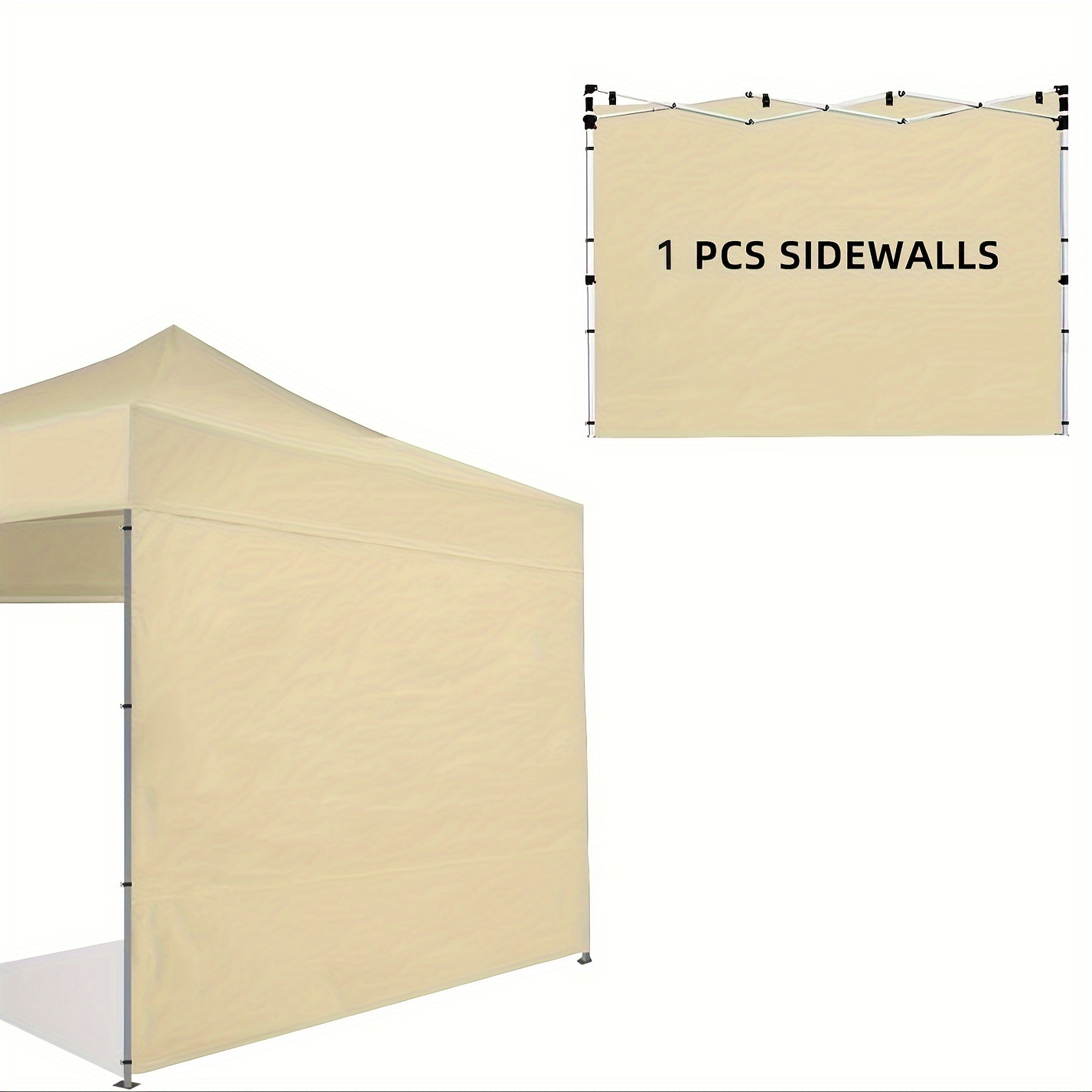 

1pc300cm Khaki Outdoor Sunshade Wall, Pop Up Sunshade Canopy Side Wall, Suitable For Instant Sunshade Tent Gazebo, Sunshade, Rainproof, Blackout (metal Structure Not Included)