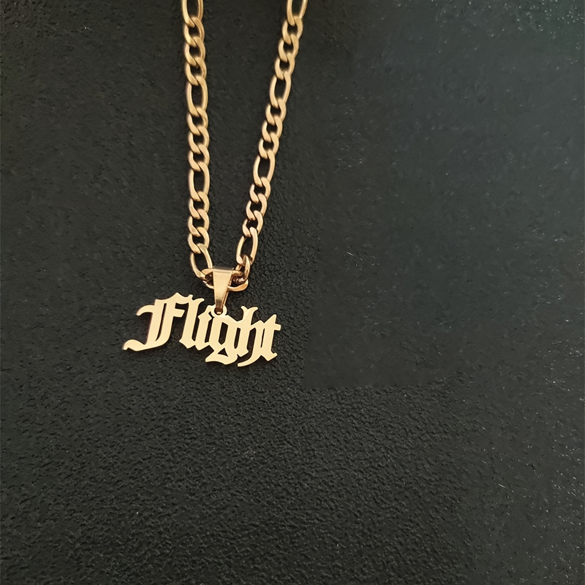 E-shop Personalisiertes 18K vergoldetes Edelstahl-Anhänger-Halskette für Männer - Individuell graviert, Funky-Stil 3-in-1 Kettengarnitur für lässige