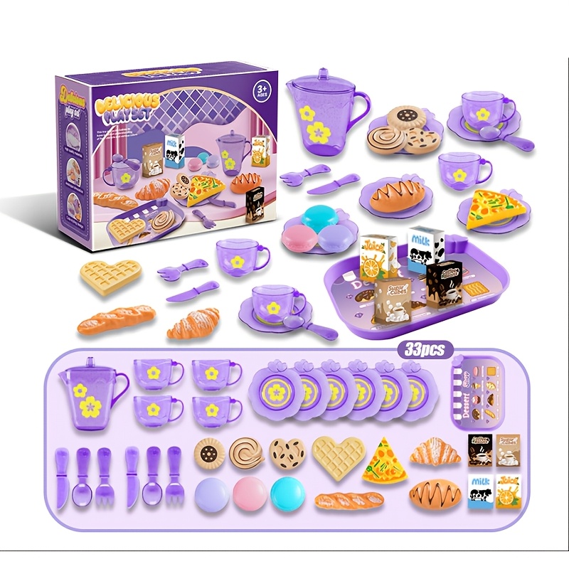 kids pretend play kitchen set mixed color plastic food pastry