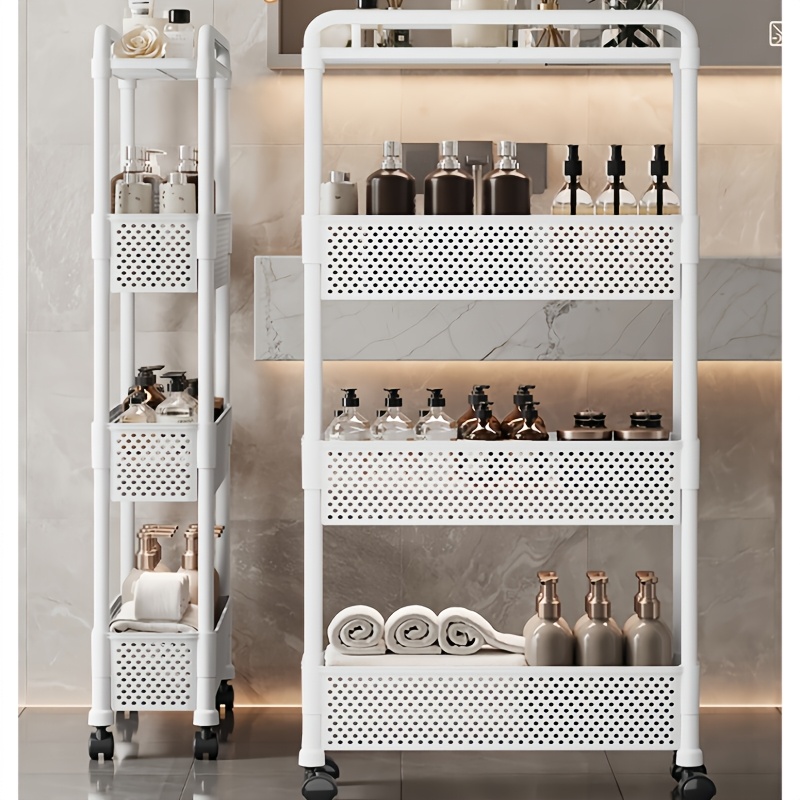 4-Layer Stackable Gap Storage Rack, Mobile Multi-Functional Cart