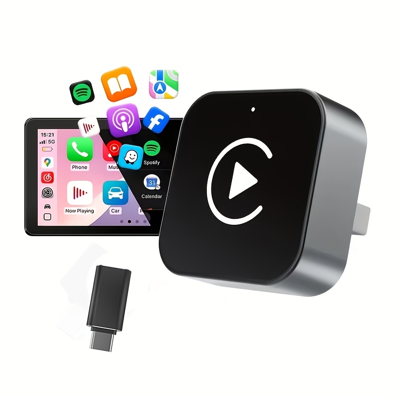 TEMU Adapter For Auto 2026 Upgrade: Converts Wired Carplay To Wireless With A 2-in-1 Mini Usb Design For Fast And . Compatible With Ios 10 And Above
