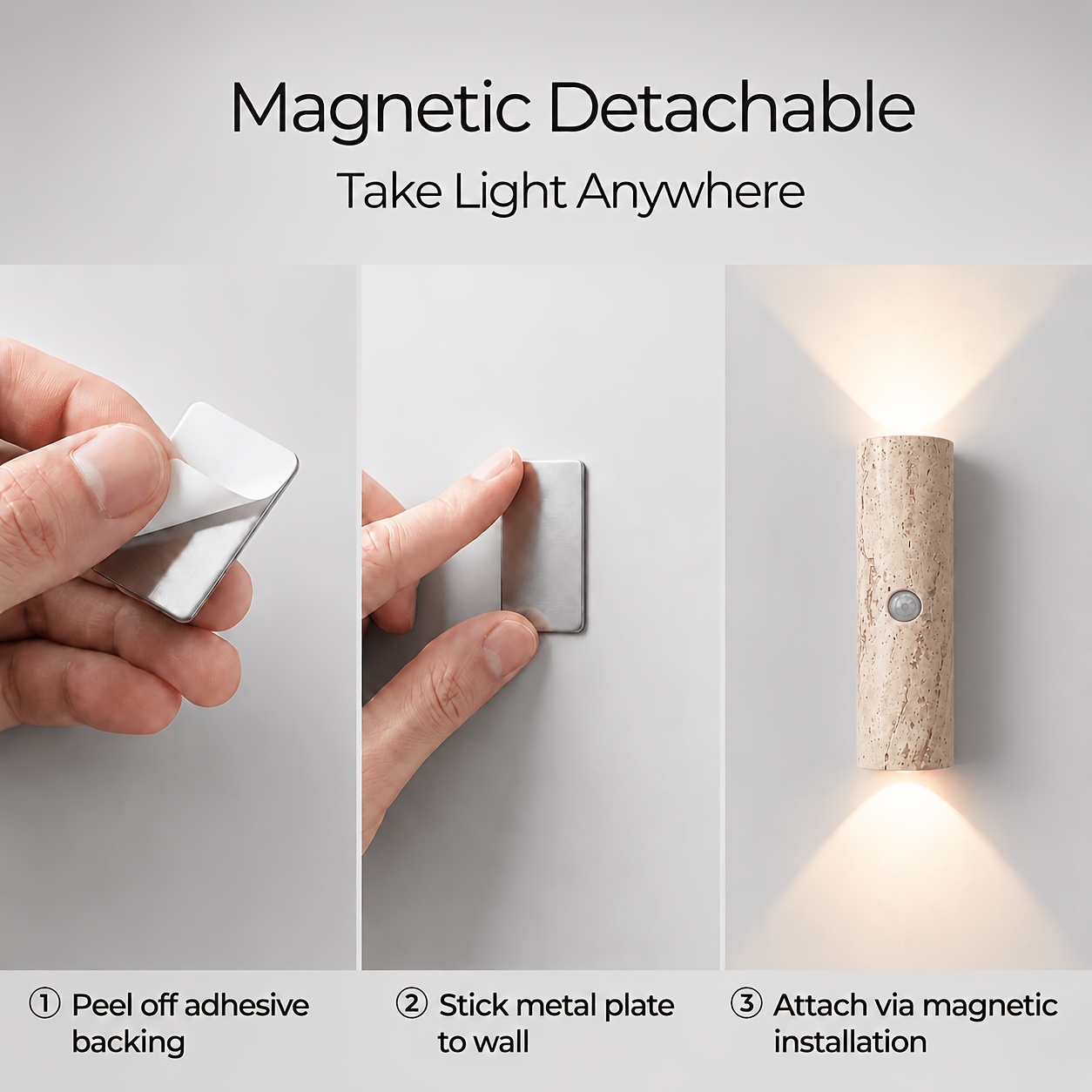 Smart Human Body Induction Night Light, USB Rechargeable