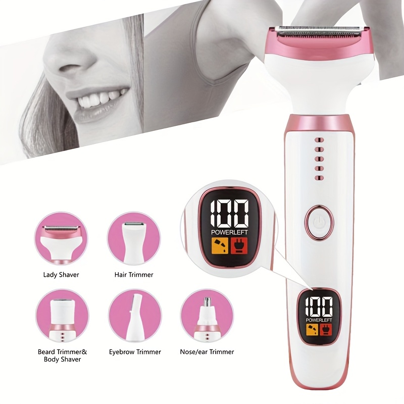 1pc   5 in 1 electric   and trimmer set for women usb rechargeable hair removal kit with   facial body leg bikini underarm grooming mechanical shaving 36v lithium battery Product details 3