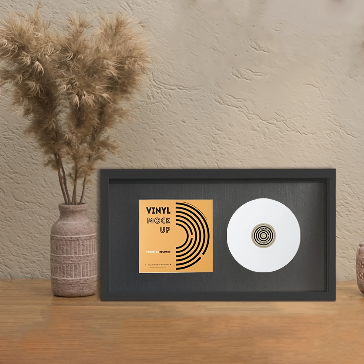 TEMU 1 Stück Holz-CD-Display-Ständer - Wandmontierter & Freistehender Organizer mit mehreren Fächern für Fotos, DVDs und Sammlerstücke - Heim, Büro-