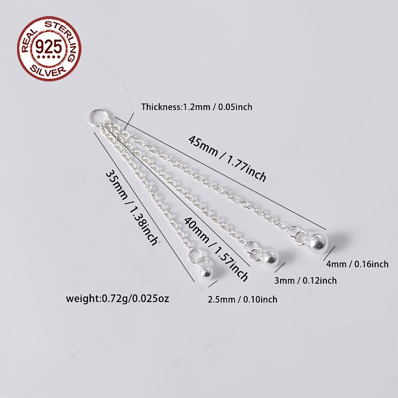 925 Silver Triple Strand Chain Component Set