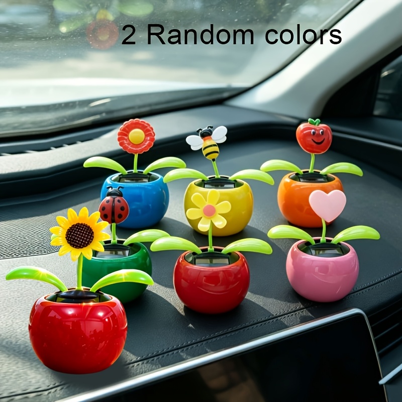 TEMU 2pcs Random Pattern Cute Flower Car Ornaments, For Home Interior Relaxation, Living Room, Balcony, Office Desk, Comfortable Relax, Magical Ideal