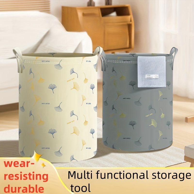 

Large Foldable Laundry Hamper - Stylish & For Clothes And Toy Storage, Easy Carry Handles, Bathroom, Bedroom, Dorms & Travel