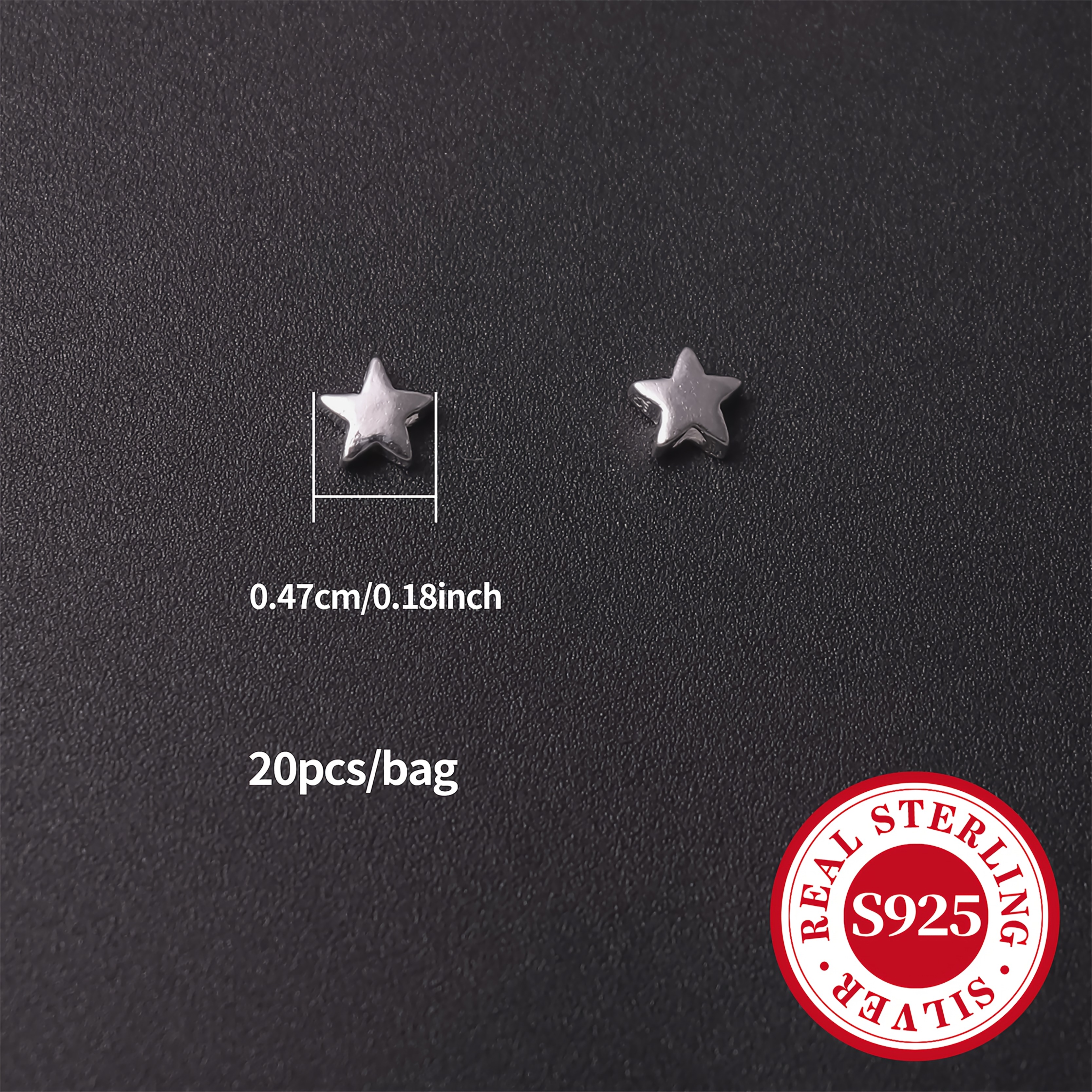 20pcs/bag S925 Pure Silver Spacer Beads Star Additions Mini Star Loose Beads Beading Thread Bracelet Jewelry Materials