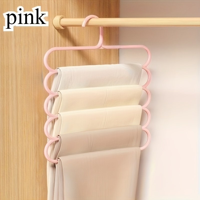 3pcs adjustable multi layer trouser rack space saving non slip plastic hanger suitable for clothes scarves and additions durable wardrobe organizer suitable for clothes storage racks in wardrobes and laundry rooms