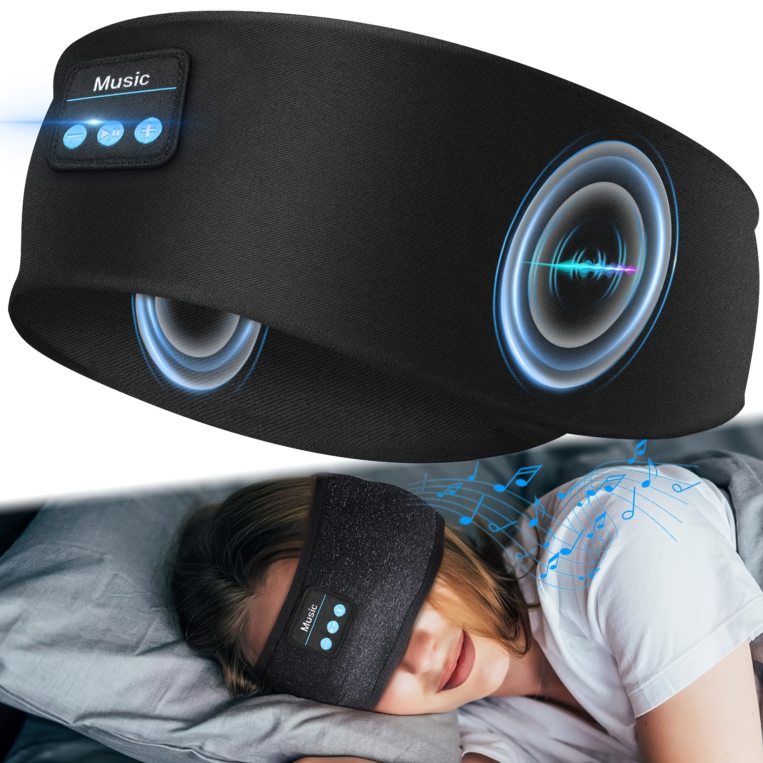 wireless wireless sleep headphones eye mask style soft 3 in 1 sleep headphones suitable for side sleepers with 12 hours of   time ultra thin wireless 5 3 features washable   with noise reduction