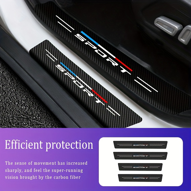 

4pcs Car Threshold Strip Protection Strip Door Welcome Pedal Scratch Protection Strip Anti-collision Strip Suitable For All Models