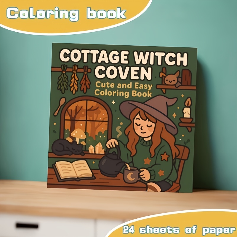 Image of 24-page Coloring Book | Includes Magic Potions, Forest Scenes, Bundles, And Pastoral Themes, Perfect For Relaxing And In A Cozy Witch Aesthetic, For Halloween