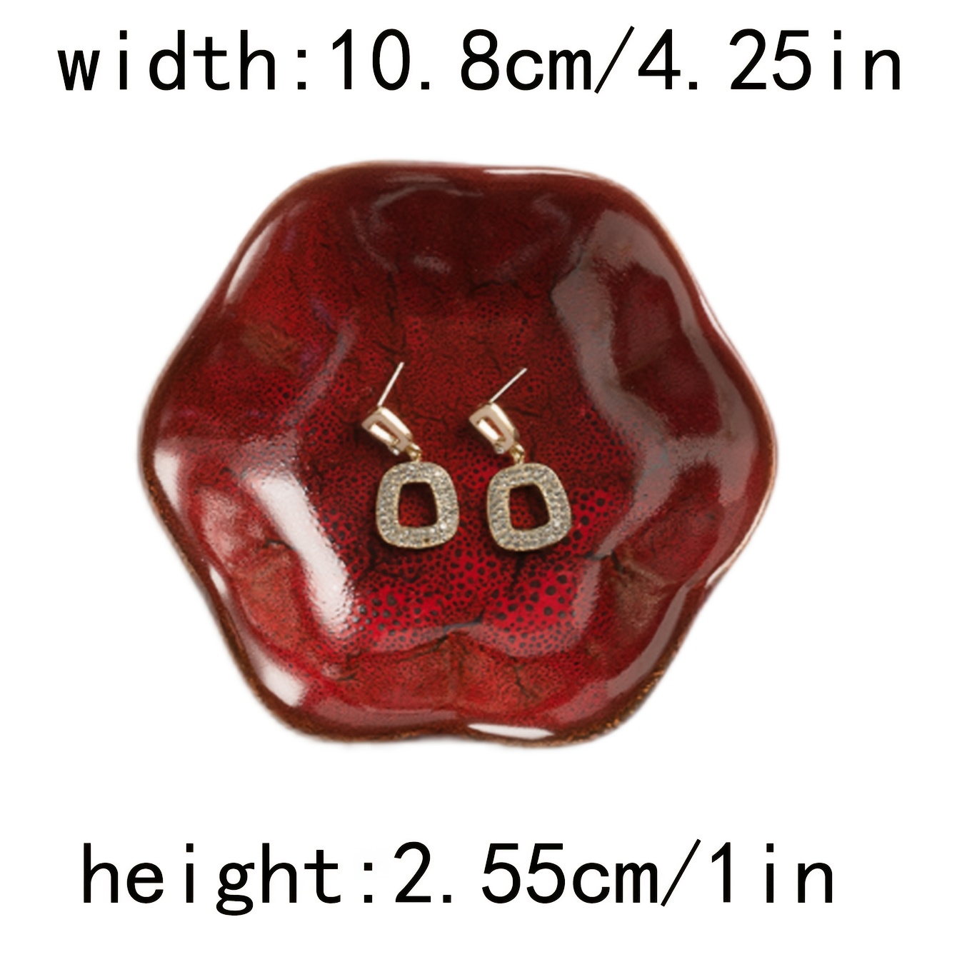 TEMU Un plateau de présentation de bijoux en céramique de feuille de lotus pour boucles d'oreilles, un anneau, des clés et de petits objets ; un