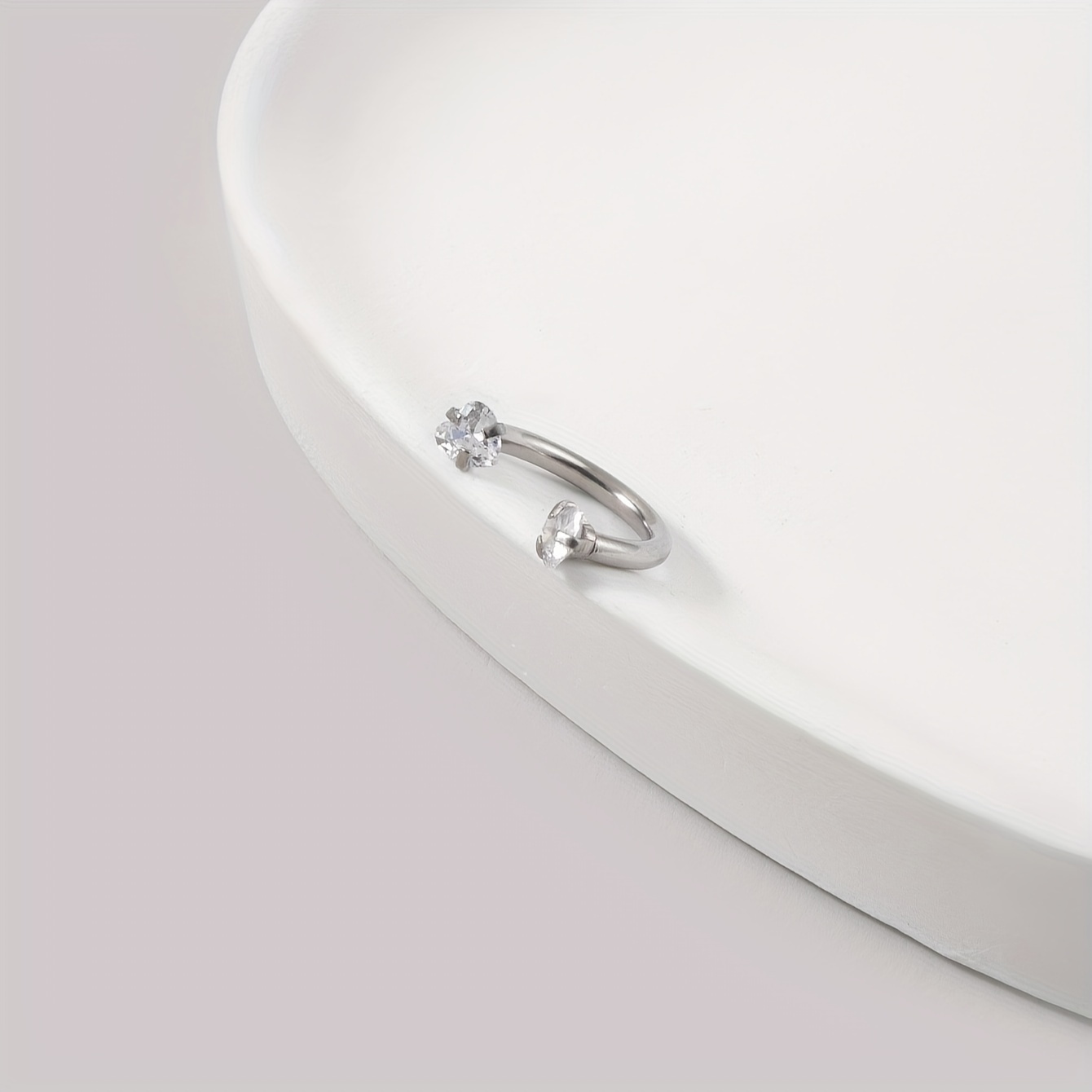 Women's C-Shaped Horseshoe Nose Ring, Stainless Steel