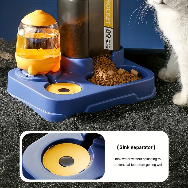 Automatic Cat Feeder 1 Rocket Design Water Dispenser Set Temu