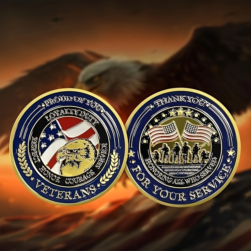 5-pack Patriotic American Challenge Coins, Iron U.s. Veterans Honoring ...