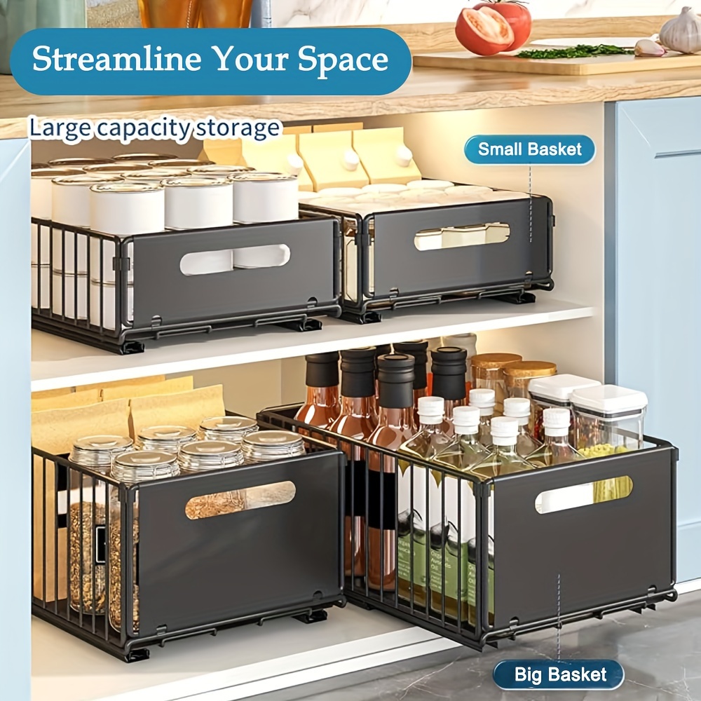 Pull Out Drawers for Cabinets, No Drill Cabinet Organizer