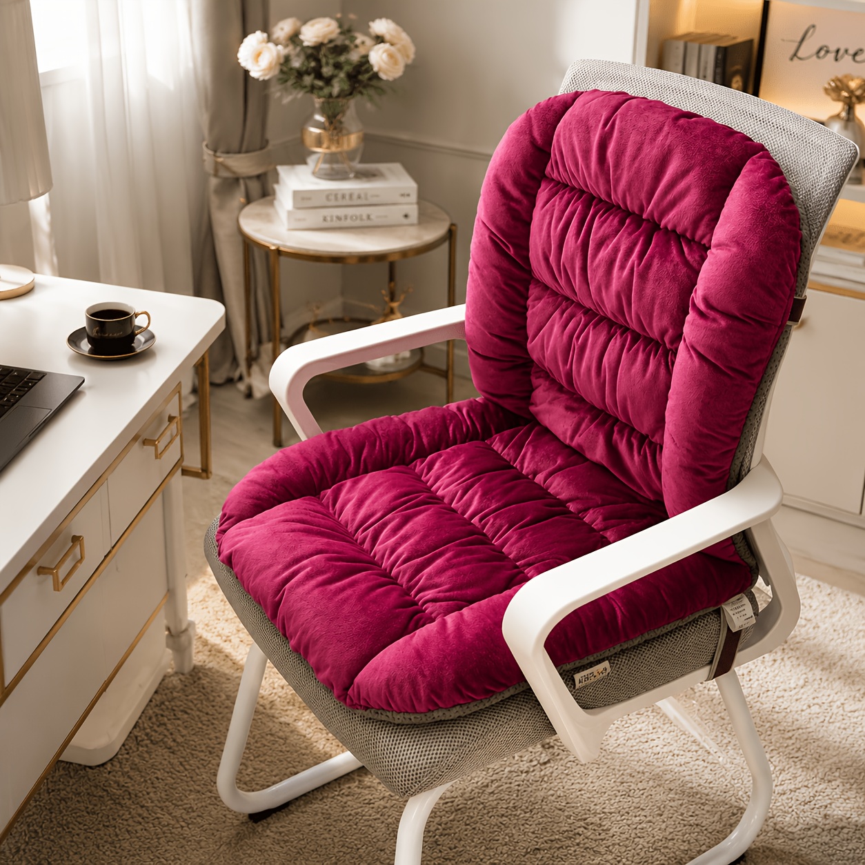 TEMU 1pc Pack, Thickened Comfortable Seat Cushion, Office Chair Cushion, Lumbar Support Back Cushion For Long Sitting, Living Room Home Decor, Gift