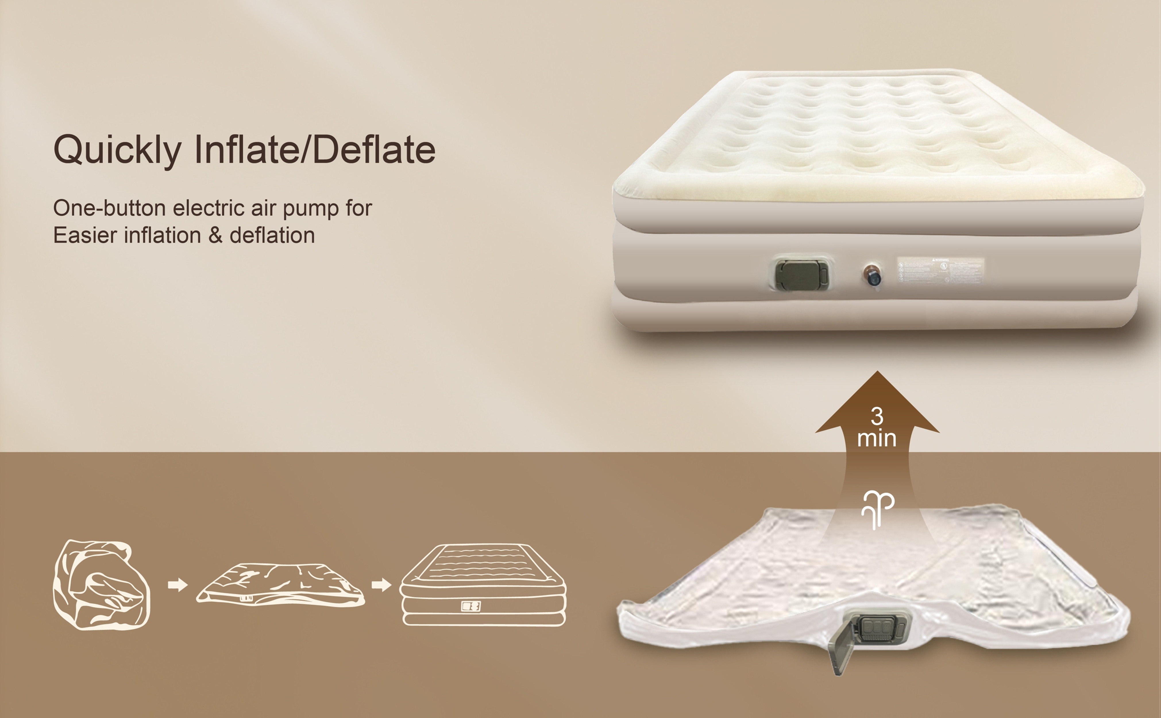 self inflating air mattress with built in repair kit heavy duty portable camping bed for s rv tents   person capacity auto inflate sofa bed durable outdoor sleeping pad no external needed Product details 1