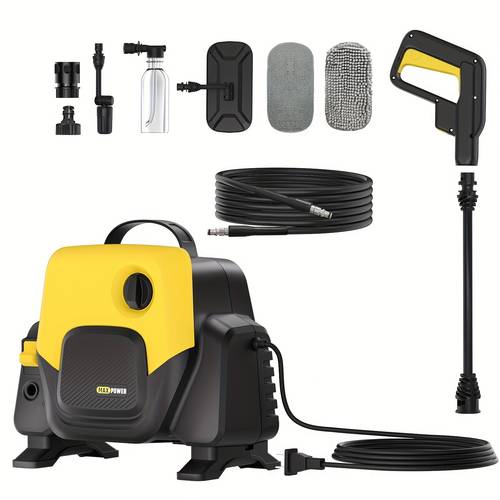2400 psi electric pressure washer with 5 in 1 nozzle 16 4ft cord heavy duty cleaning for decks driveways garage floors stairs fencing patio vehicles dual water inlet method bucket or tap outdoor maintenance versatile pressure washer construction pressure washer accessories