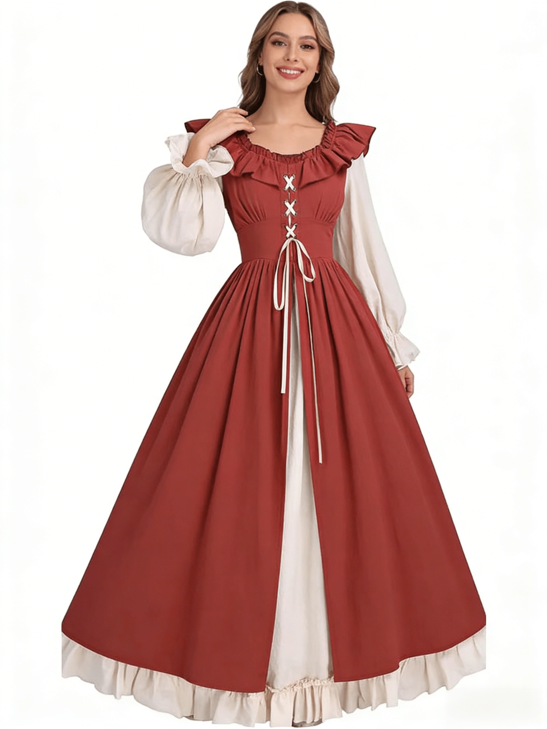 knee length dresses for ladies Renaissance courtesan dress main image 1