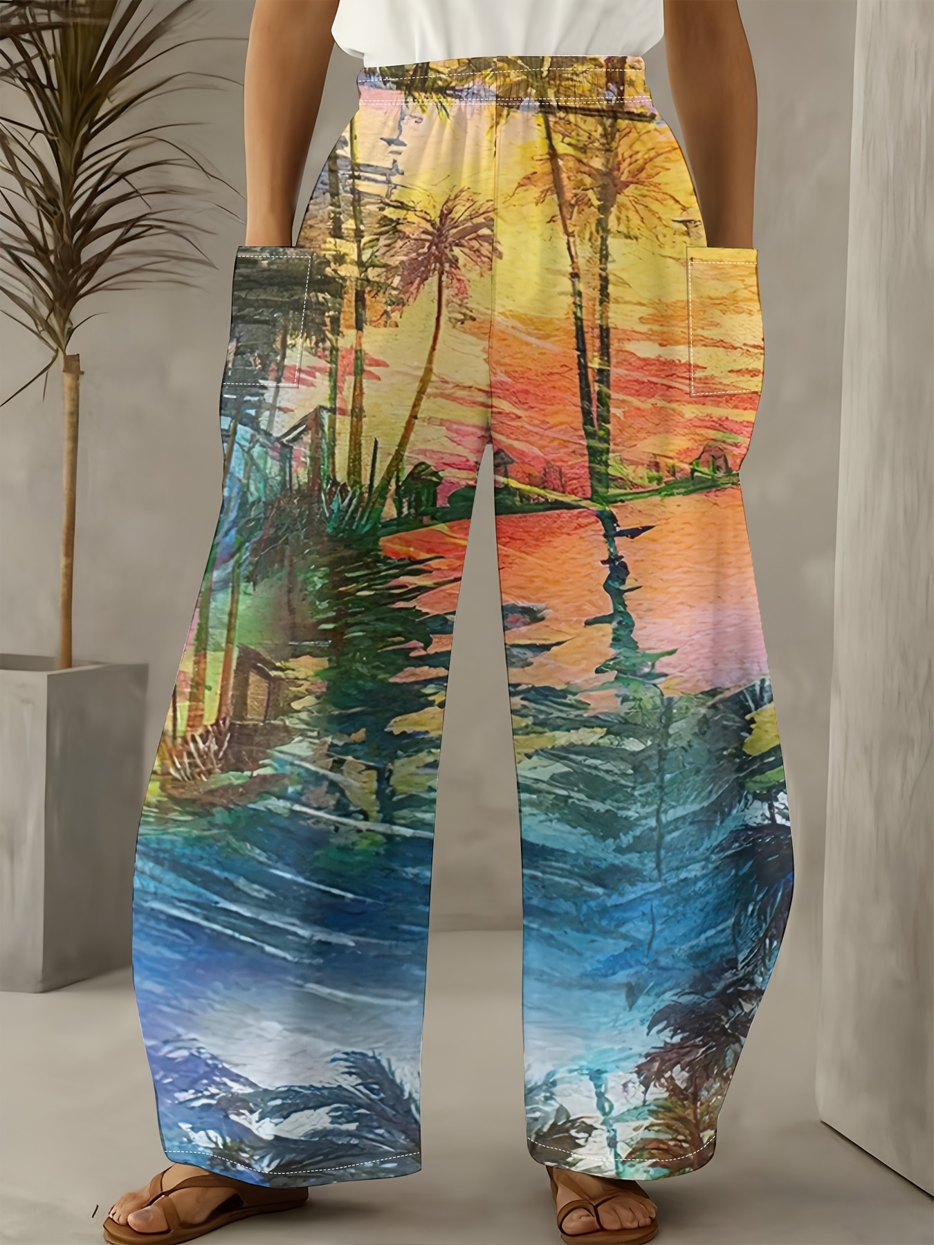palm tree pants sold on Temu United States