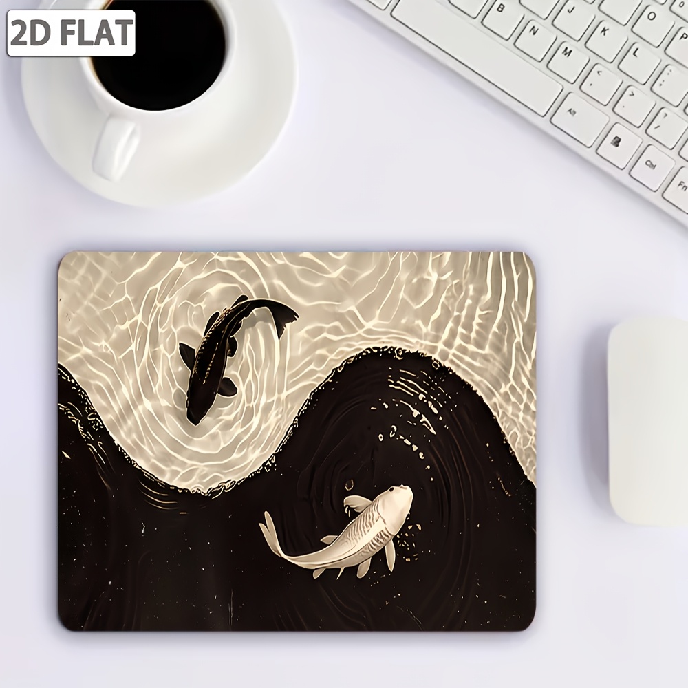 TEMU 1pc Tapis de Souris 2D Plat pour Gamer Ultra-Résistant Style National Yin Yang Tai Chi Imprimé Tapis de Souris Bureau Maison Bureau Tapis de Jeu