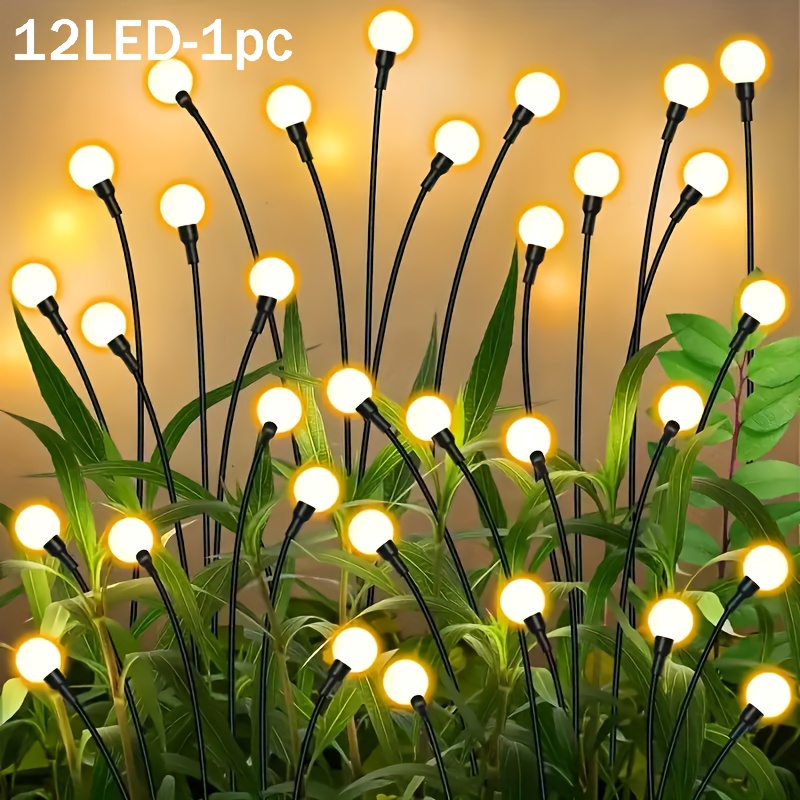 Image of Fachoi 8/12 Led Solar Firefly Lights, Outdoor Solar Lighting Fixtures, Ideal For Garden , Parks, Restaurant Decor, Commercial Lighting, 8 Adjustable , Halloween Decorations, Christmas Decorations