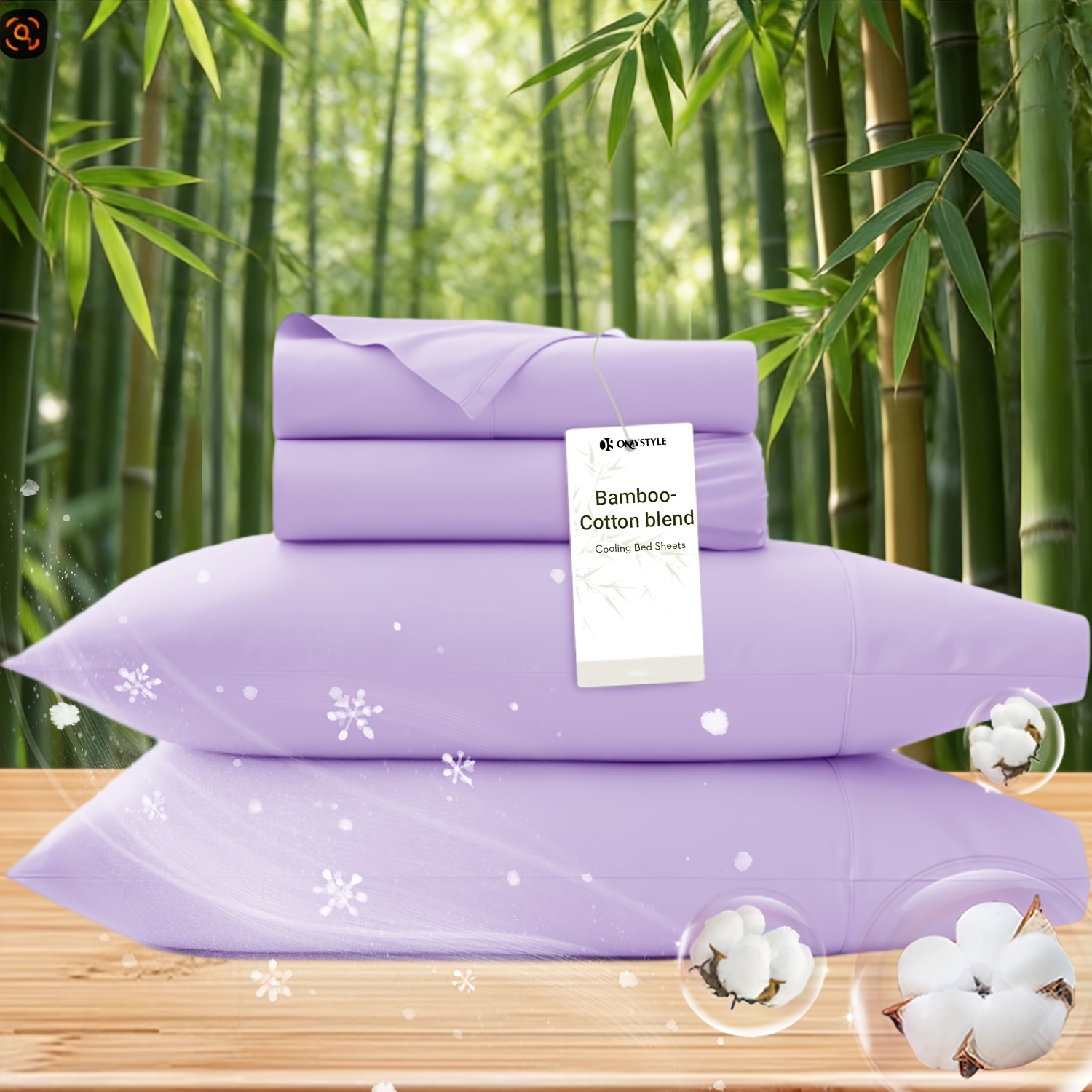 TEMU 2400tc Extra Deep Bamboo-cotton Blend Cooling Bedding For Kids, Breathable And Comfortable Sheet Set, , Soft, Wrinkle-free, And Machine Washable