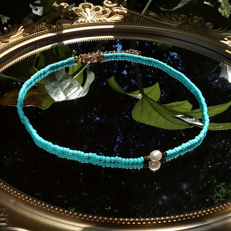 Bohemian Style Freshwater Pearls Beaded Necklace Set