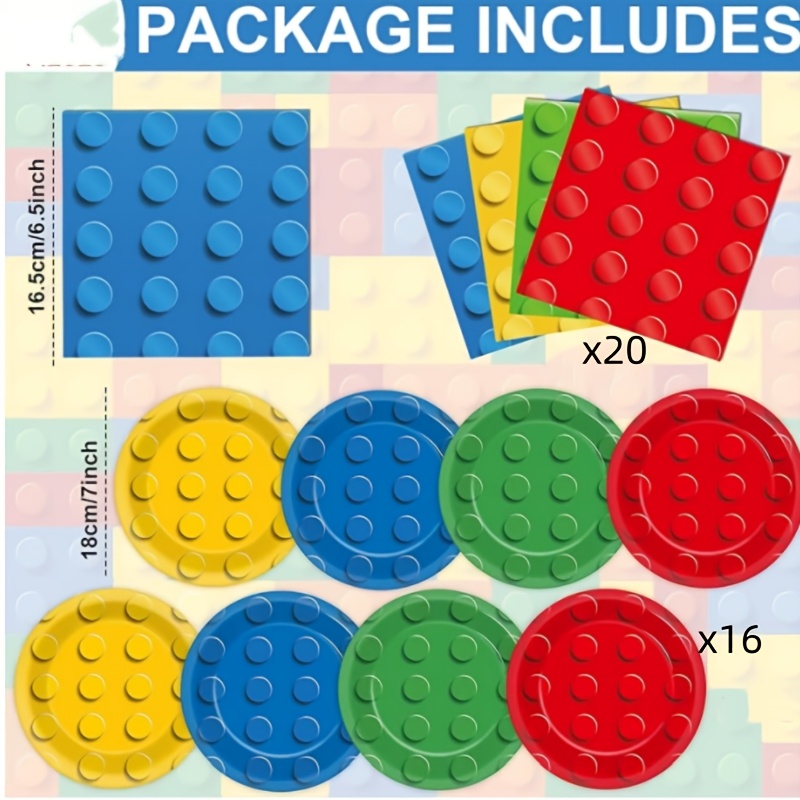 TEMU Set de de bloques de construcción de 36 piezas, toallas de papel y servilletas desechables, ideal para decoraciones y suministros de de con