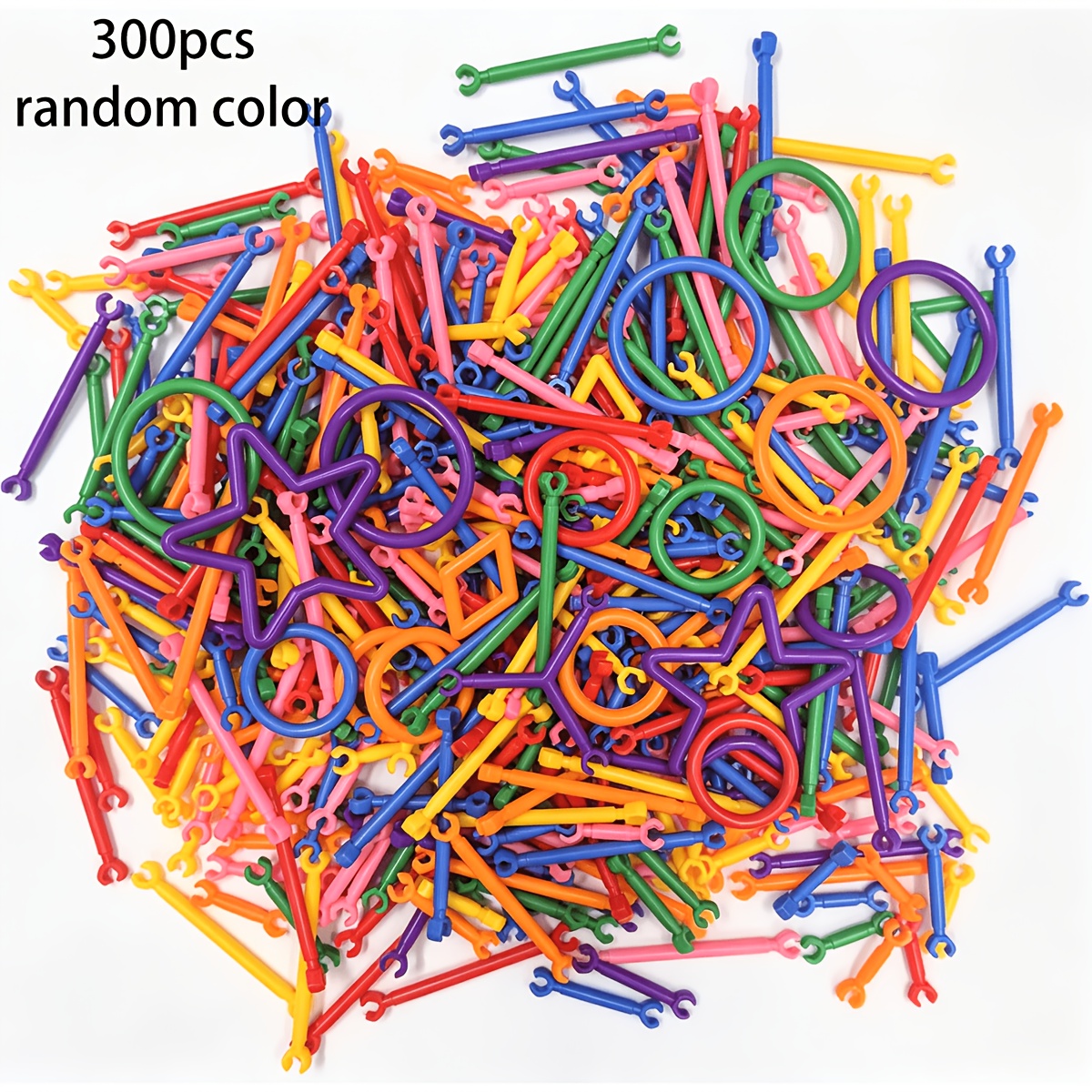 TEMU 300pcs Toy Stick Building Block Set - Children's Intellectual Education Magic Wand Creative Toy Puzzle, Multi-functional Magic Wand On Learning,