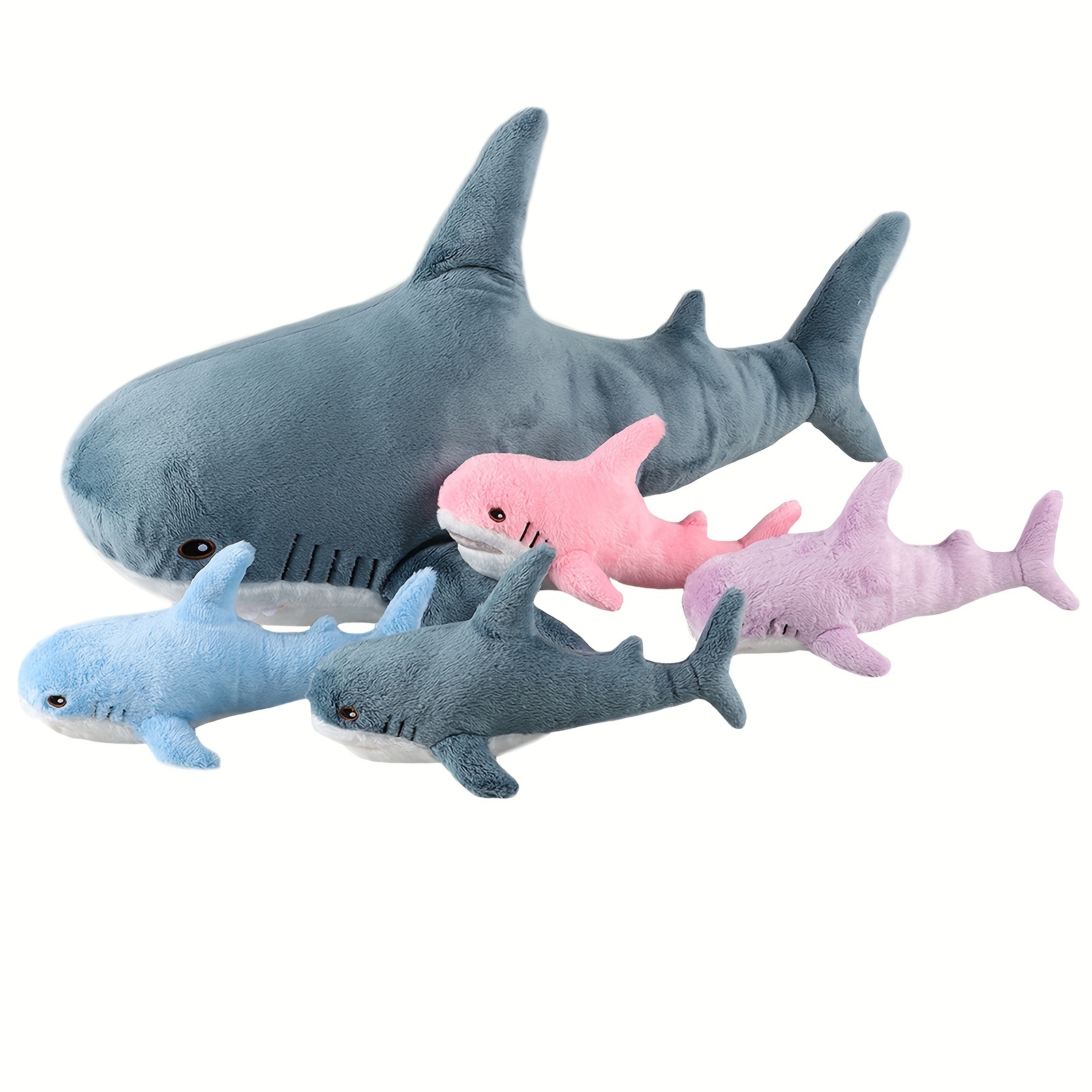 

21.65 Inch Giant Shark Animal Plush With 4 Baby Plush In Her Tummy Soft Squishy Shark Toys Giant Shark Plush Pillows Chubby Shark For Children Gift Present Animal Pillows For Girls And Boys