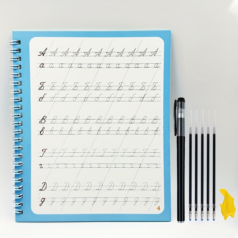 Drawing Copybook Reusable Alphabet Calligraphy Book Learning Numbers Education Letter Practice Book With Pen For Beginner Gift Teaching Tool Reading And Writing Tool