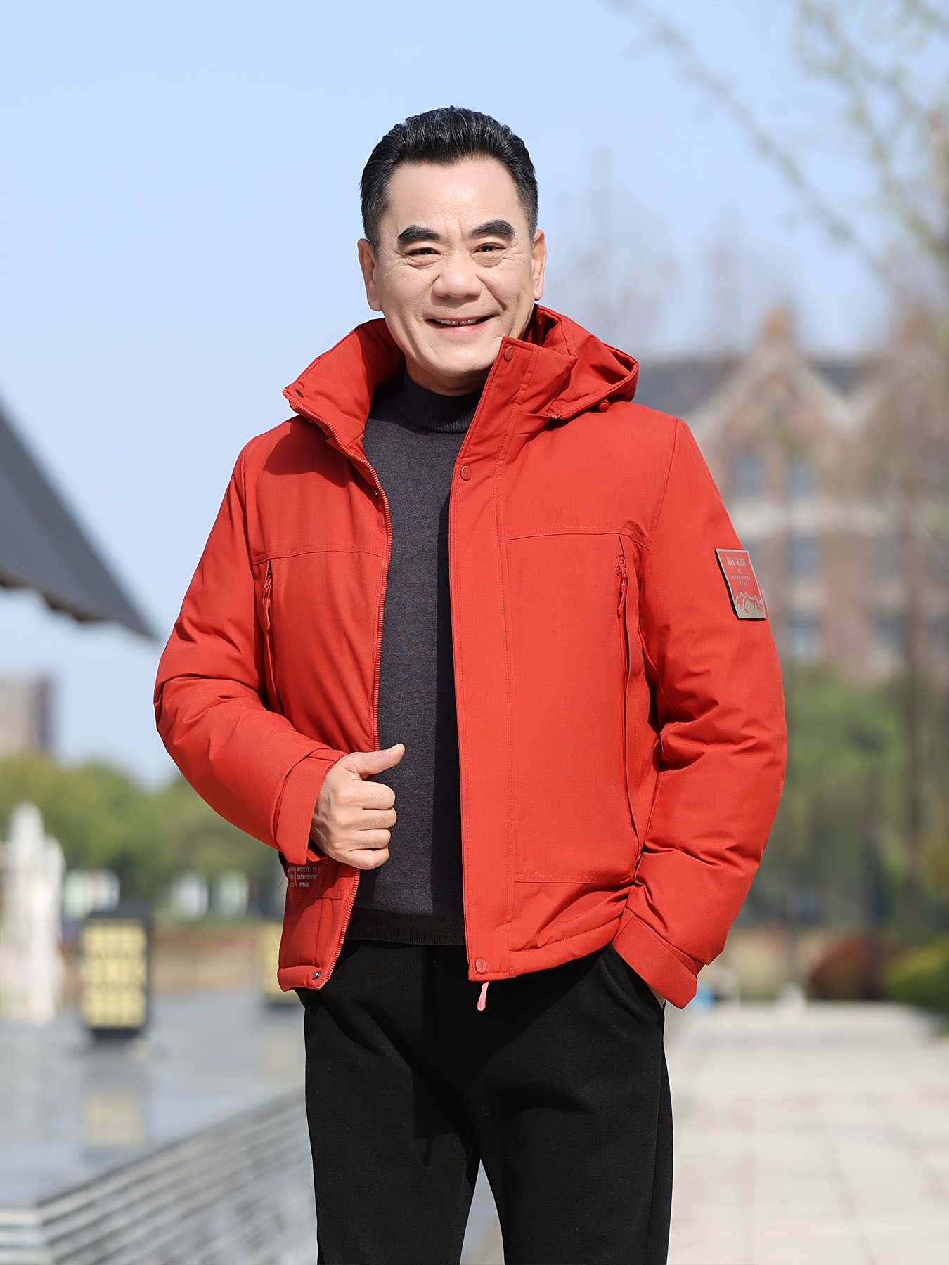 Men's Thickened Winter Ski Jacket, Casual Outdoor Windbreaker
