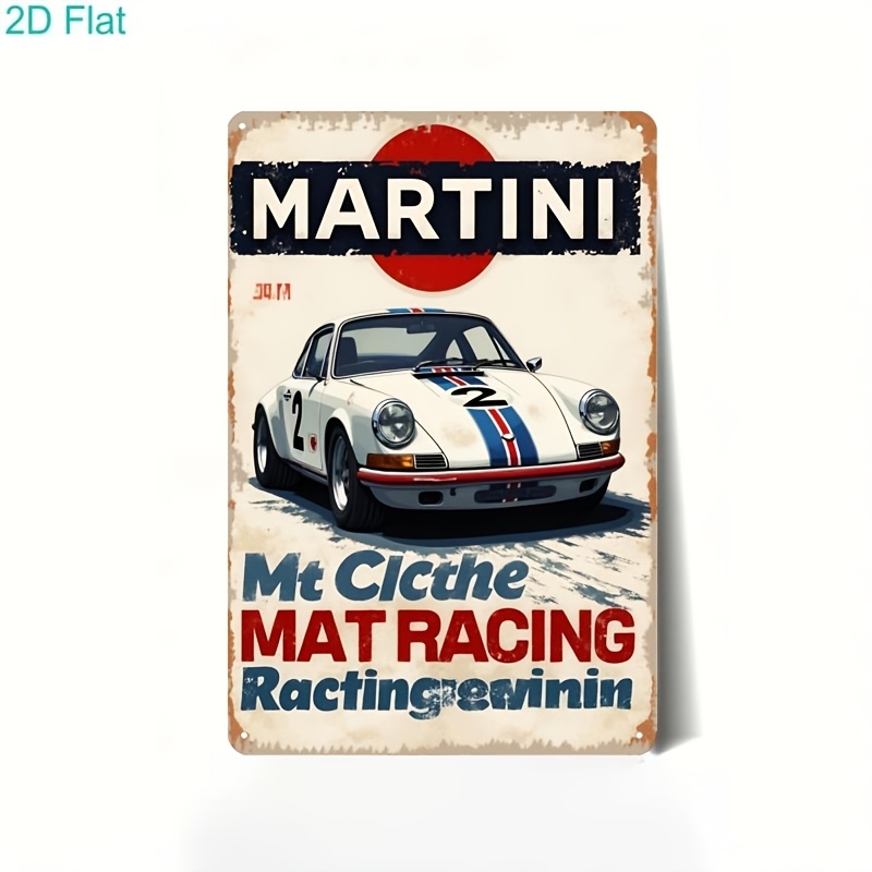 TEMU 2d Flat - [2d Flat] Vintage Racing Car Metal Sign, Retro Sports Car Wall Art, Classic Automobile Decor, Garage Man Cave Bar Home Decor