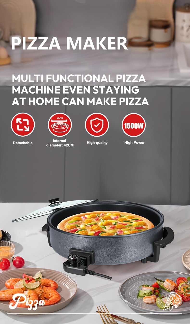 electric hot pot electric   cooking pot frying   oven multi function easy to clean temperature adjustable double tube heating non stick large capacity suitable for pancakes pizza   hot pot etc Product details 0