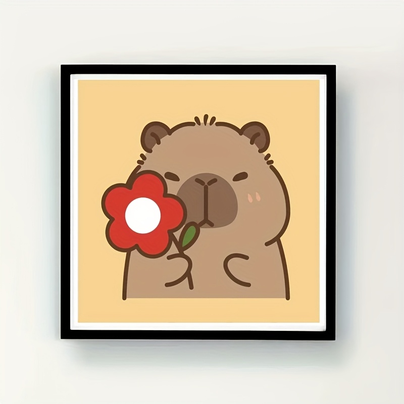 MEZHEN Diamond Painting Per Bambini, 2 Quadri Con Cornice A Tema Capibara, Kit Fai Da Te Con Strumenti Inclusi, Decorazione Parete - 4