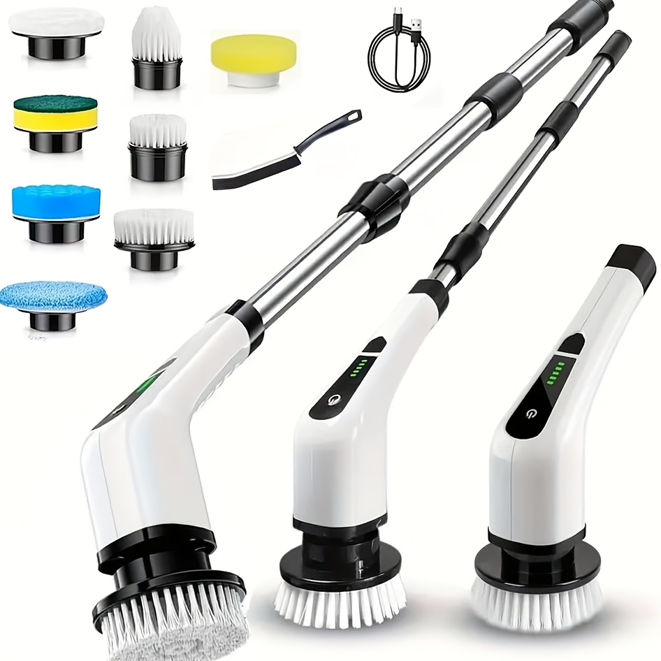 TEMU 2026 New Multifunctional Electric Rotating Brush, Suitable For Deep Cleaning Of Bathrooms, Bathtubs, Shower Rooms, Floors, And Cars, Powerful