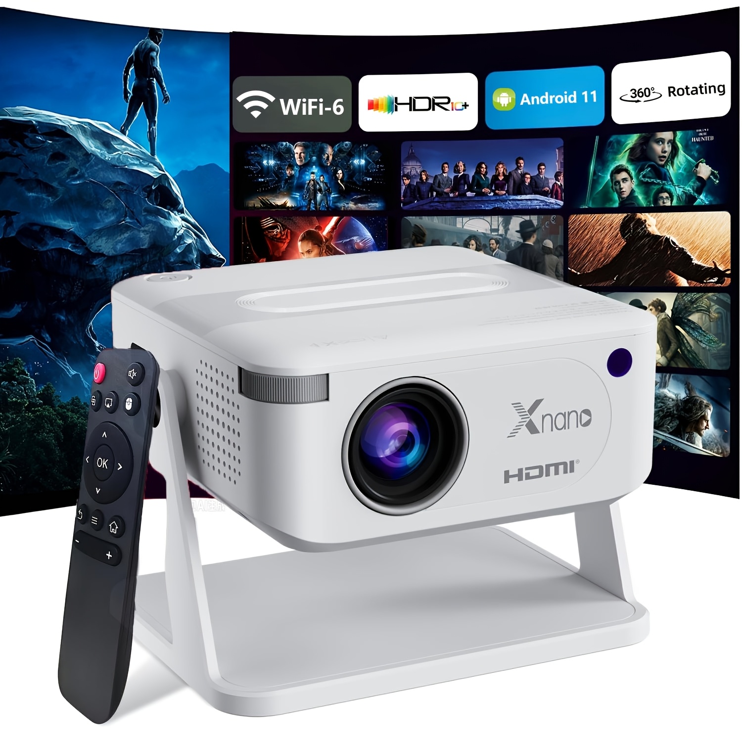 Image of High-definition, Compact Projector With 5g, Wi-fi, And Bluetooth. Features Native 720p With 4k And Auto Keystone, Ideal For Dorms, Apartments & Small Rooms