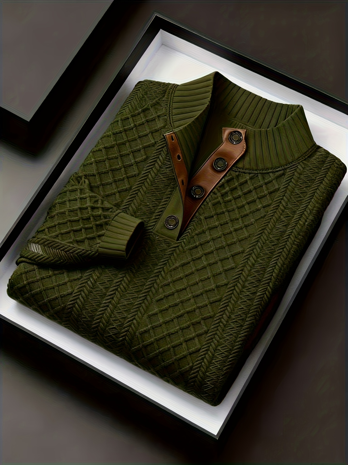 Heren Herfst-Winter Kerst Stand Collar Jacquard Gebreide Trui