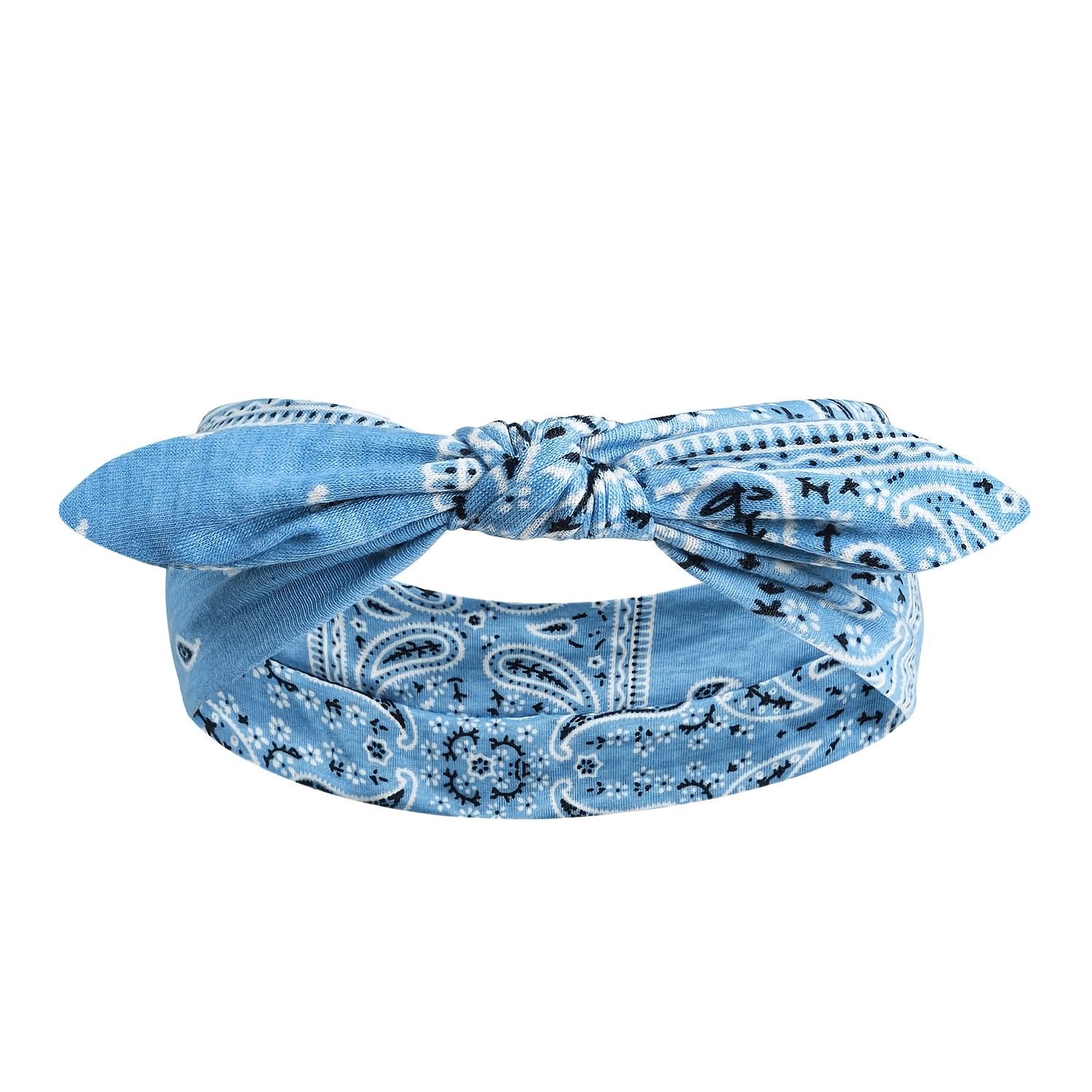 TEMU Bohemian-style Paisley Large Bow Wide Headband, 1pc, Vintage Print, 5 Colors , Soft, Breathable, And Elastic, Comfortable And Non-constricting,