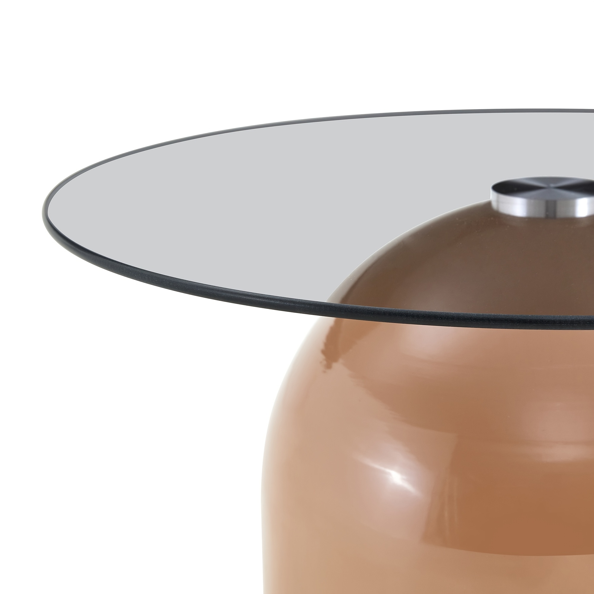 Nesting Coffee Table Set Of 2, Small Coffee Table for Small Spaces Apartment, Round Glass Coffee Table Set, Modern Space Saving Center Table for Living Room Balcony Office